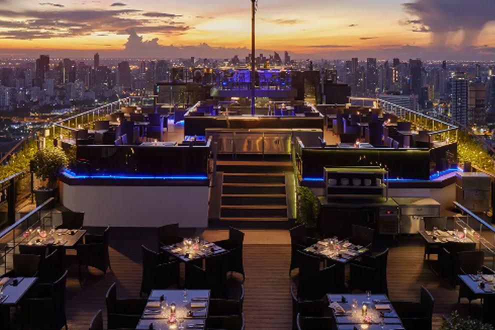 Luxury rooftop bar Bangkok new year's eve celebration Vertigo Bangkok New Years Eve 2024 moon bar Banyan Tree Hotel luxury 5-star countdown 