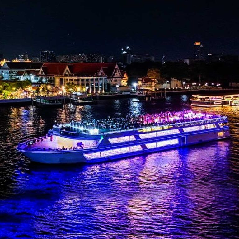 Book your unforgettable experience! Bangkok New Year's Eve 2026 rooftop the Luxury White Cruise. Enjoy stunning rooftop views,dining,fireworks